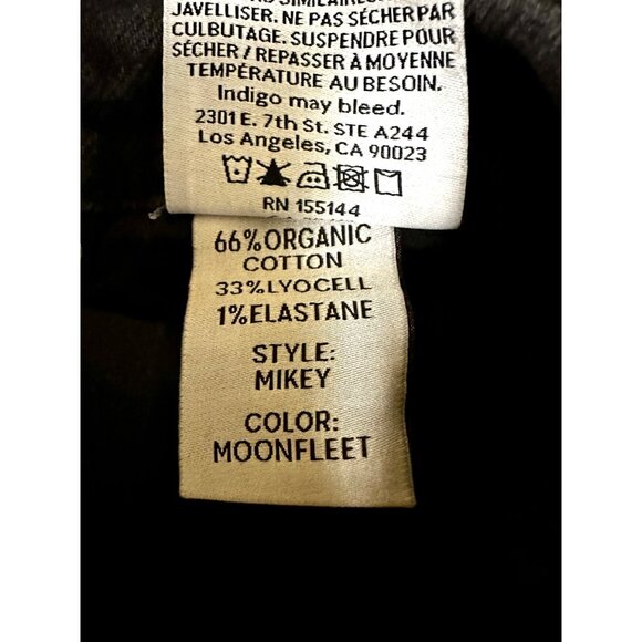 Boyish “Mikey” High-Rise Wide-Leg Jeans • Raw Hem Black Wash • Size 26 - Picture 13 of 13